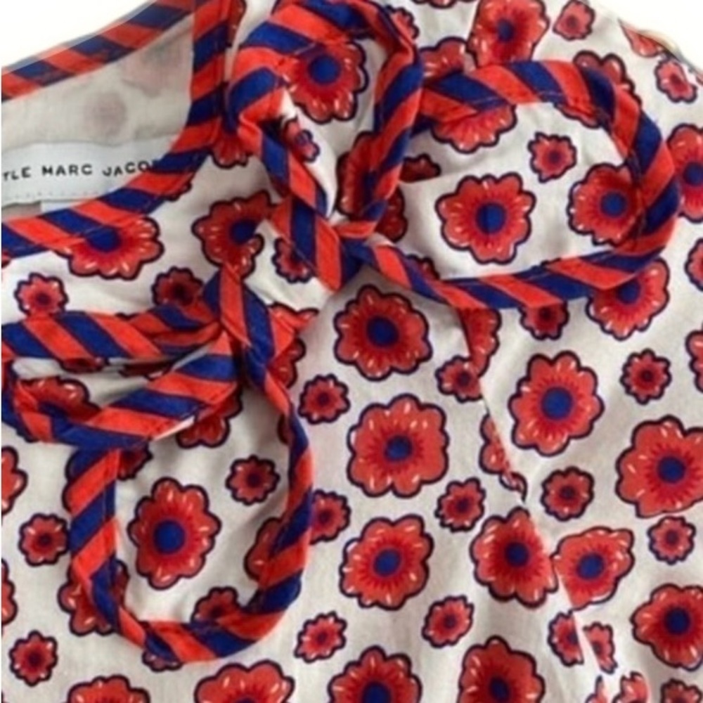 Little Marc Jacobs Red & Blue Floral Baby Dress - Picture 3 of 5
